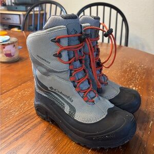 Columbia Kids Waterproof Gray and Black Boots